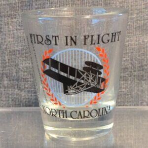 Used - North Carolina "First in Flight" Shot Glass - NC Souvenir Aviation